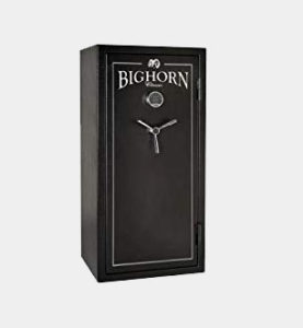 BIGHORN 19ECB Gun Safe. Thicker steel (2.75mm) and extra fire lining provides more security and fire protection, making the 19ECB substantially heavier than the competition